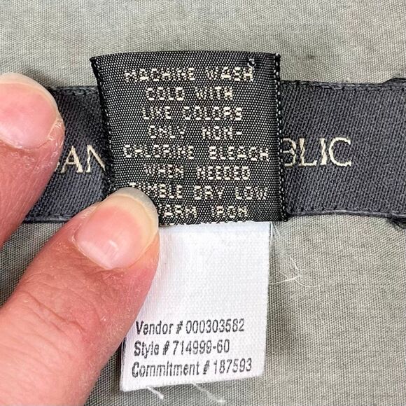 Banana Republic Long Sleeve 100% Cotton Green Button Down Dress Shirt Large - Picture 6 of 9